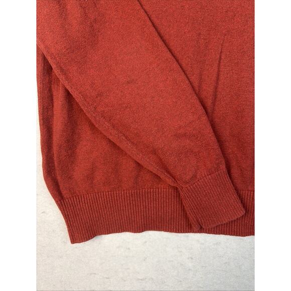 Eddie Bauer Sweater Mens XL Navy Blue Long Sleeve Cotton Cashmere Pullover - Picture 5 of 10